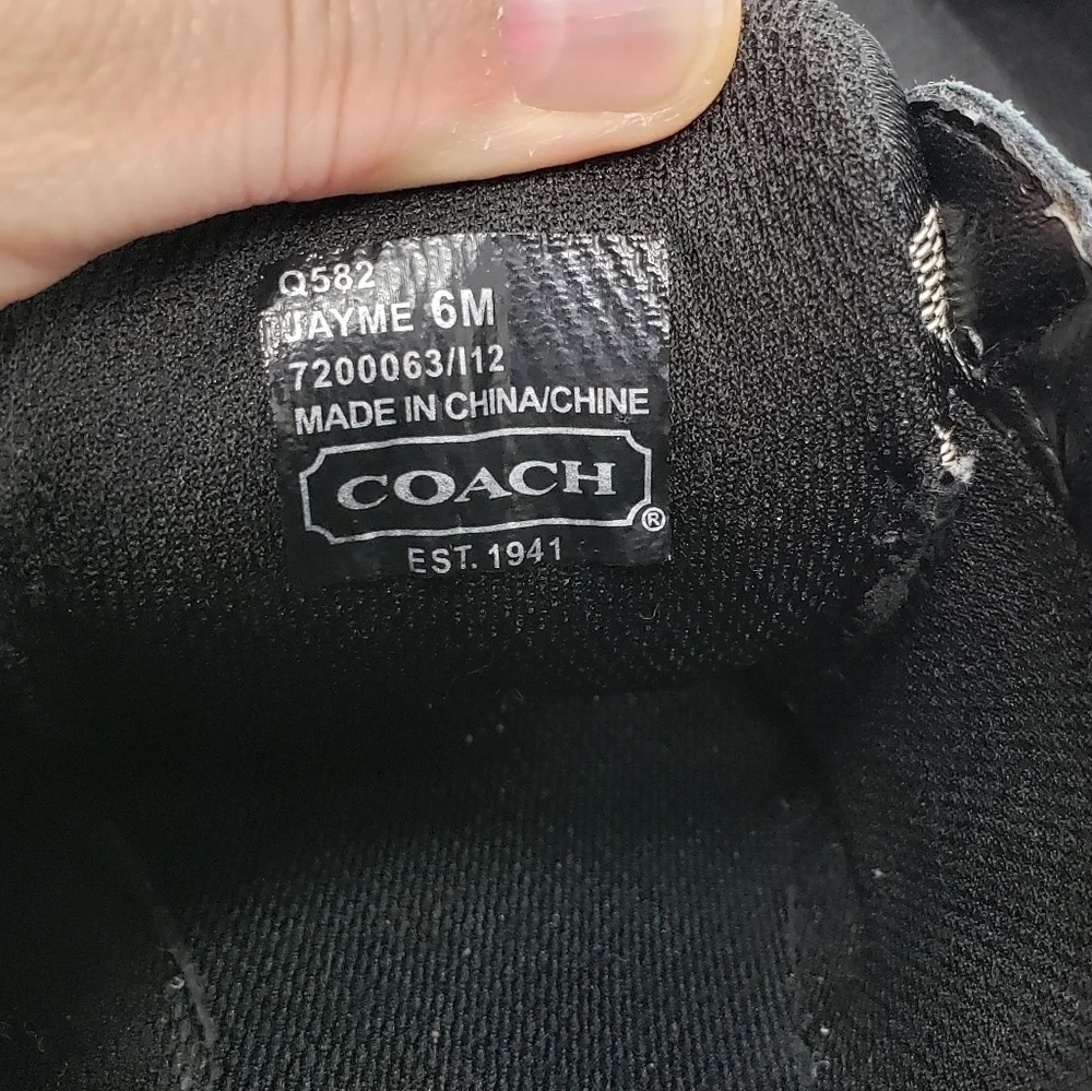 Coach Women's Sneakers Signature Jayme Black / Grey / Silver Size 6 M  Flaws